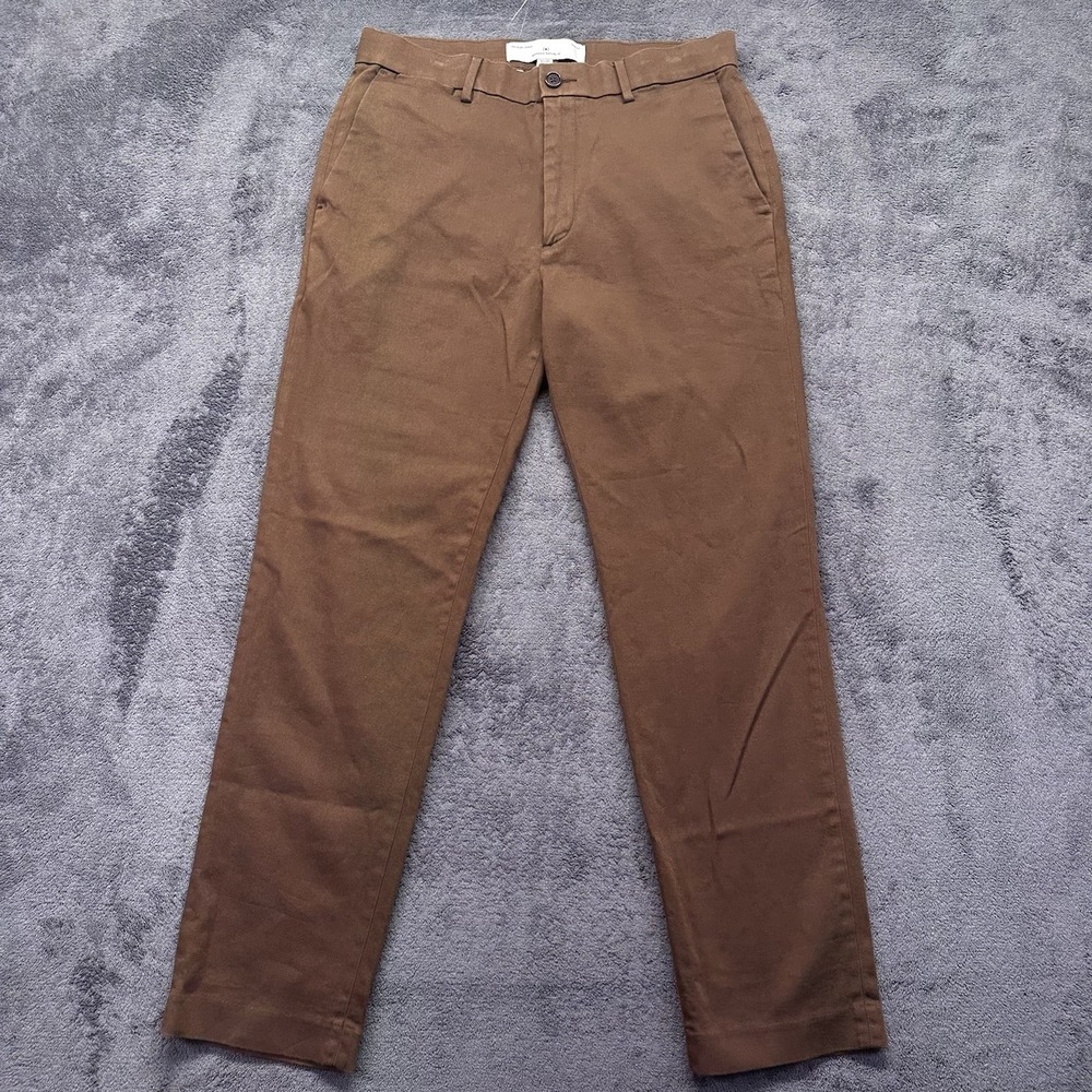 Banana Republic Traveler Pants Men's 32x30 Brown 5-Pocket Slim Fit Cotton Blend - Picture 2 of 9
